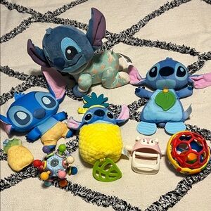 Disney Baby Stitch Assortment plus Crawling Stitch and random infant toys